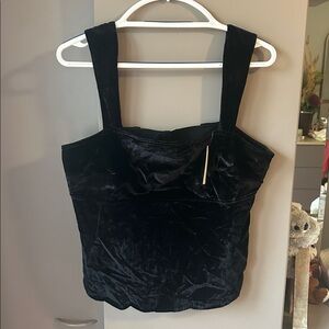 Pilcro Black Velvet Top